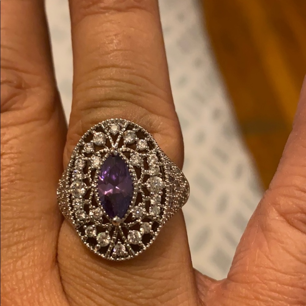 Purple Silver Ring - image 1